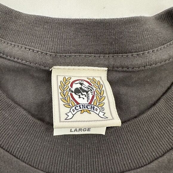 Cinch Mens Americana Tattoo Print Tee Size L Gray Eagle USA Pride Flash T-Shirt - Picture 6 of 10